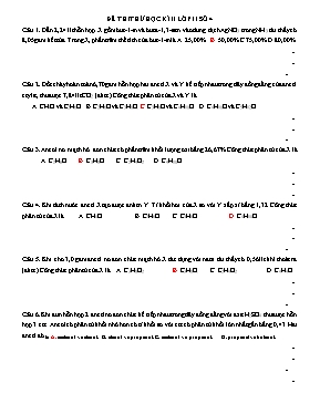 Đề thi thử học kỳ 2 môn Hóa học Lớp 11 - Đề số 5